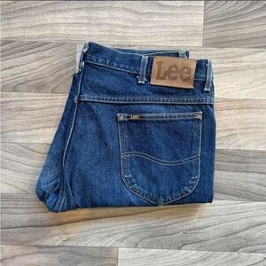 Vintage dark wash LEE jeans 36x27 cowboy jeans western denim 70s straight fit